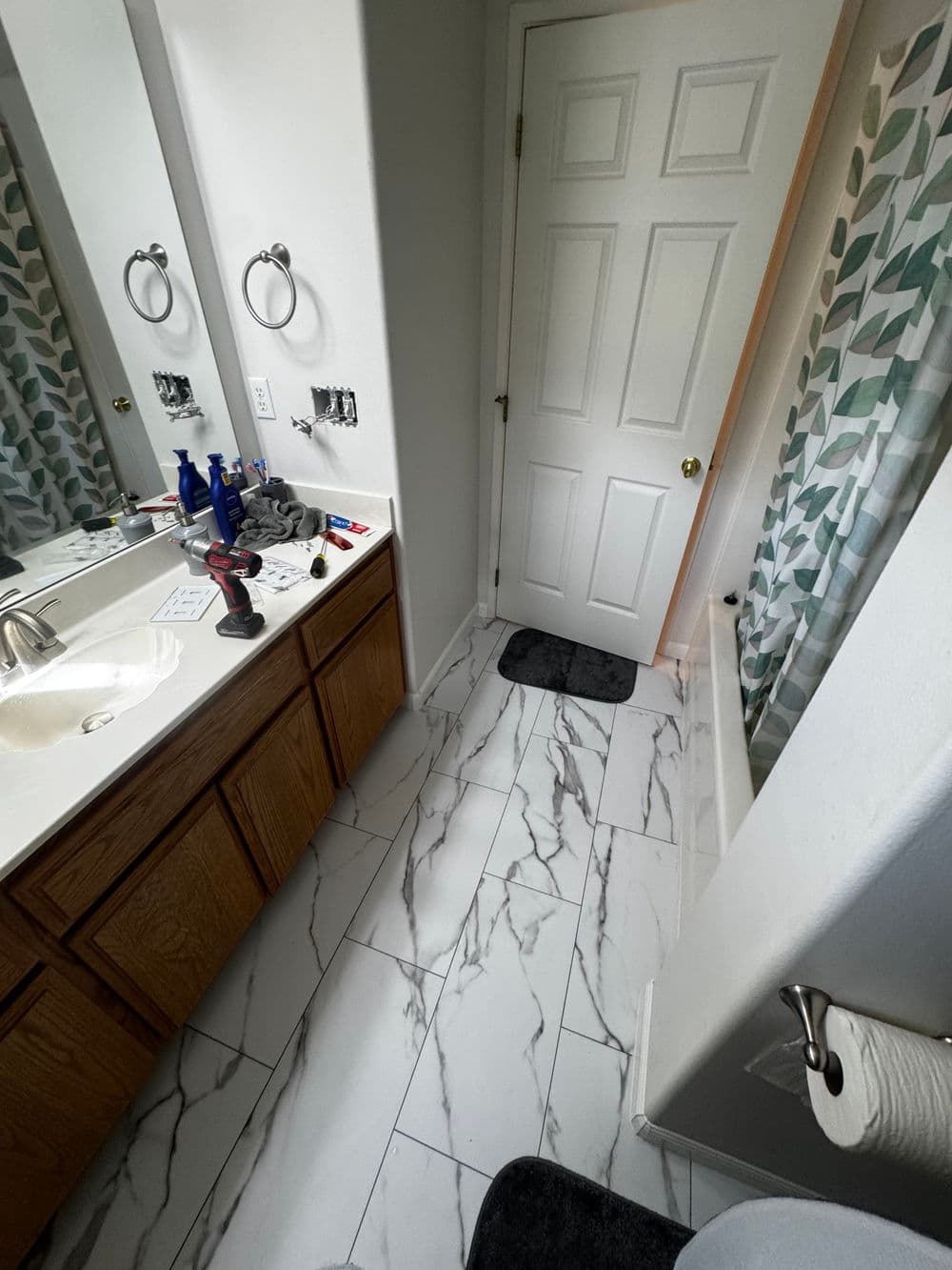 Bathroom Floor Upgrade in Medford Looks Like a Million Bucks
