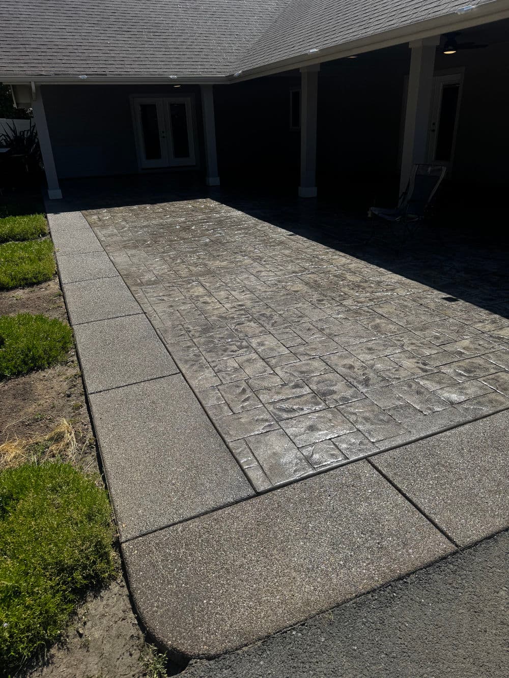 Stamped Concrete Patio Pressure Wash and Reseal in Grants Pass
