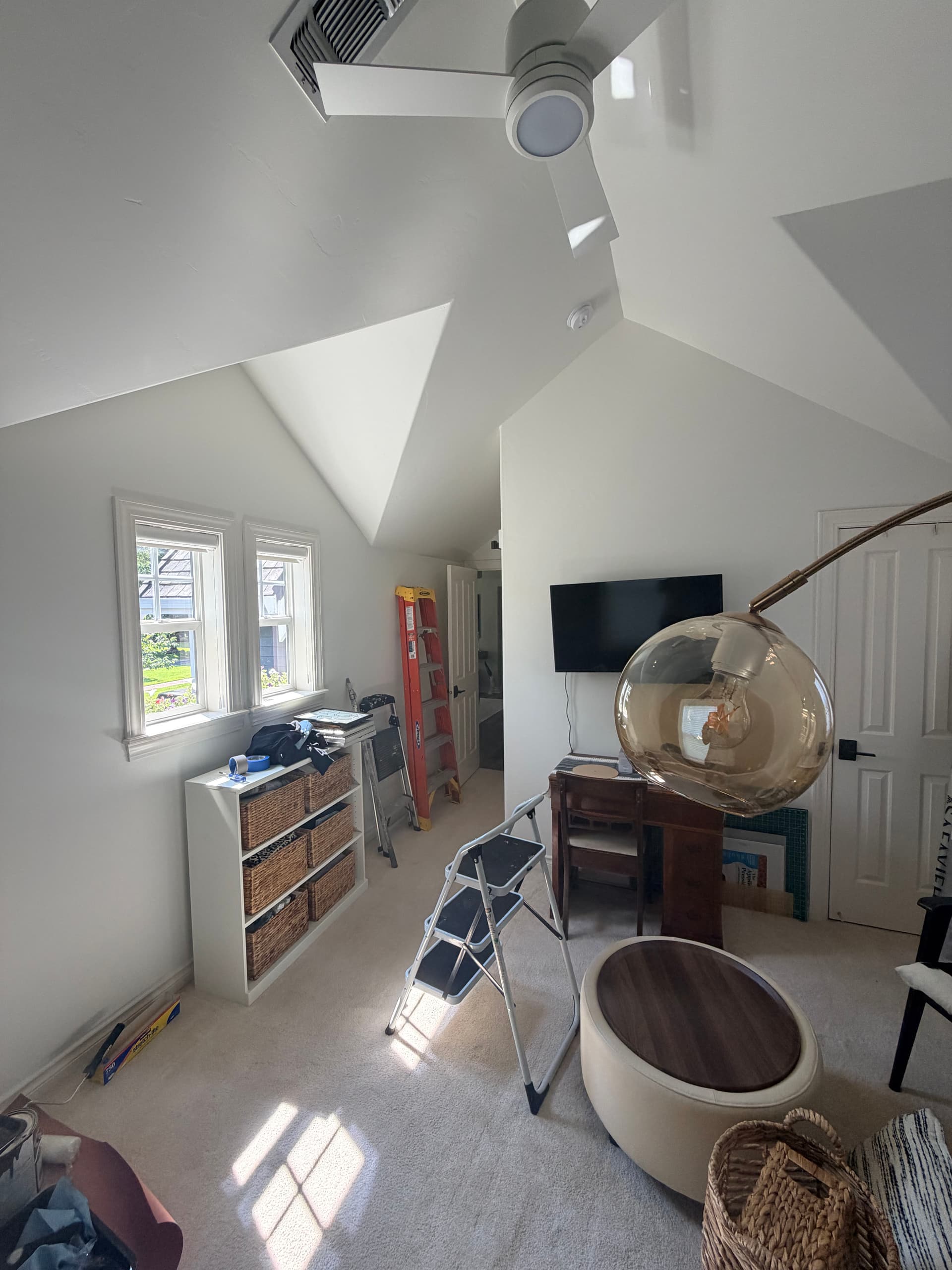 Gallery photos for Bold Accent Wall Meets Clean White in This Bonus Room Paint Job: Image #1